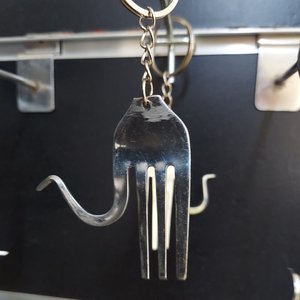 Recycled Fork Camel Keychain