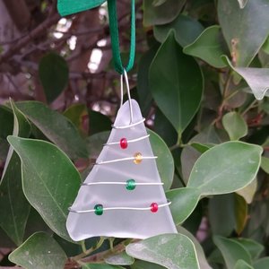 Recycled Glass Christmas Tree Ornament