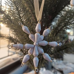 Paper Bead Snowflake Ornament - Small