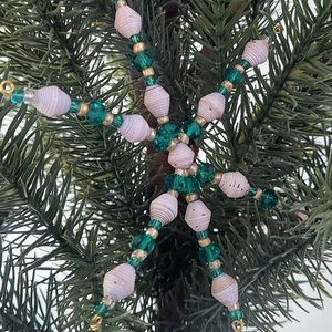 Magazine Bead Snowflake Ornament