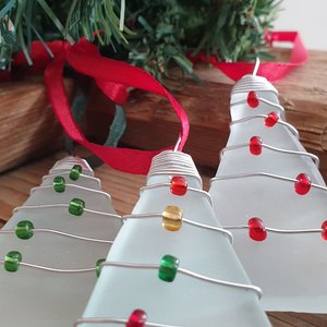 Recycled Glass Christmas Tree Ornament