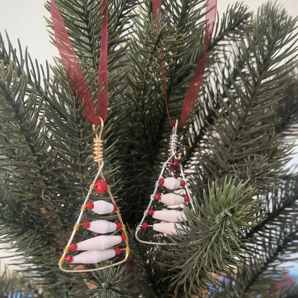 Paper Bead Tree Ornament - Small