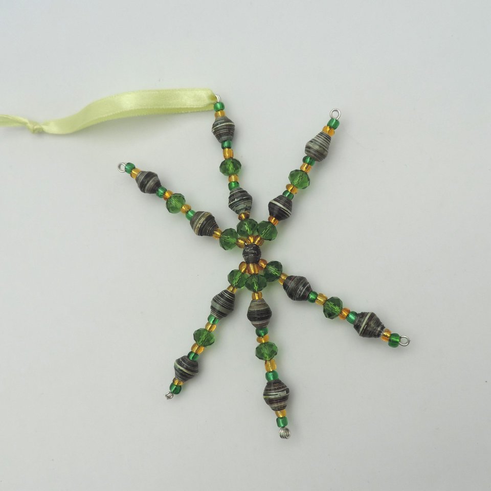 Magazine Bead Snowflake Ornament