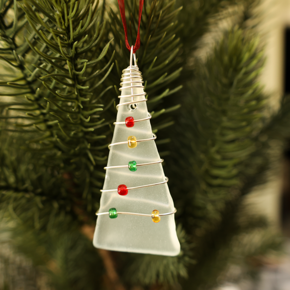 Recycled Glass Christmas Tree Ornament