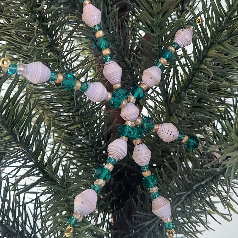 Magazine Bead Snowflake Ornament