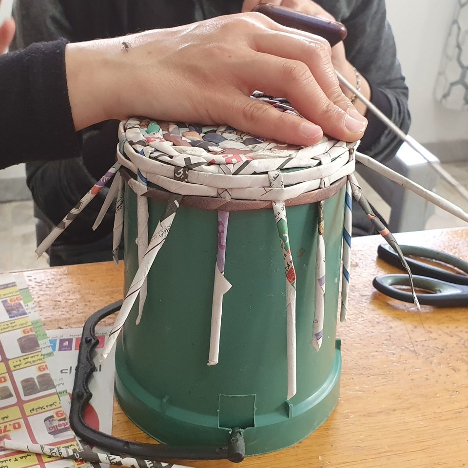 Recycled Newspaper Baskets