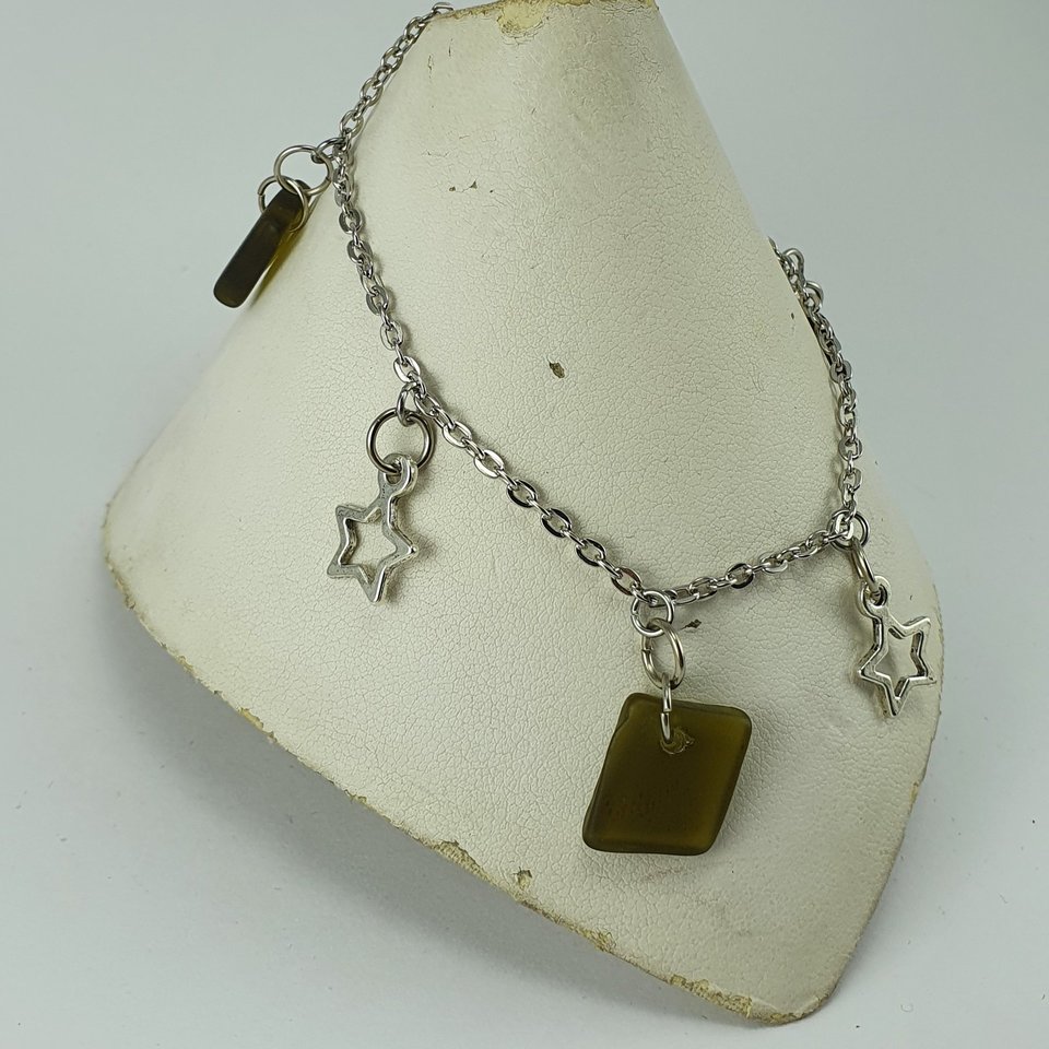 Charm Bracelet with Recycled Glass