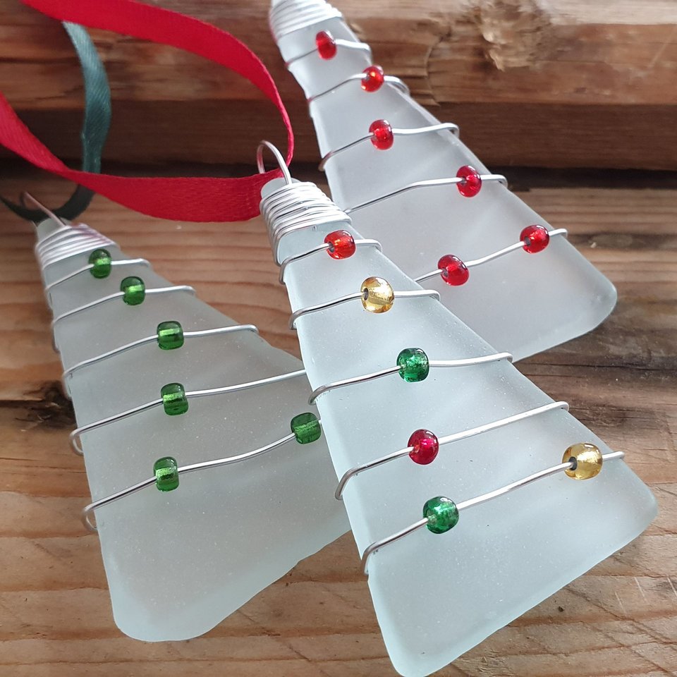 Recycled Glass Christmas Tree Ornament