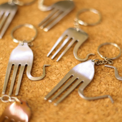 Recycled Fork Camel Keychain