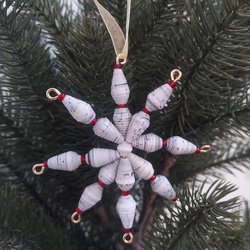 Paper Bead Snowflake Ornament - Small