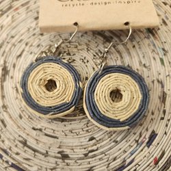 Recycled Newspaper Coil Earrings 